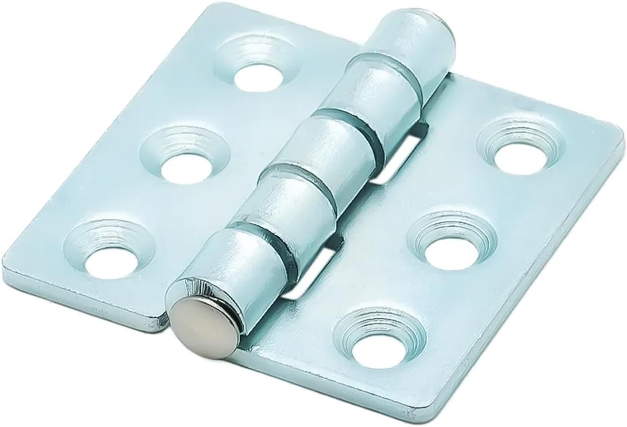 Carbon Steel Hinge - Galvanized Flat Type Tapered Hole Material Symmetrical Mounting Hardware Accessories 10Pcs(DJLZ-25)