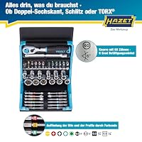 HAZET SmartCase Steckschlüsselsatz 2200SC-2 I 50-teiliges Werkzeug Steckschlüssel-Set, Antrieb: Sechs- und Vierkant 6,3 mm (1/4 Zoll), mobiler Werkzeugkoffer Made in Germany – Ansicht 5