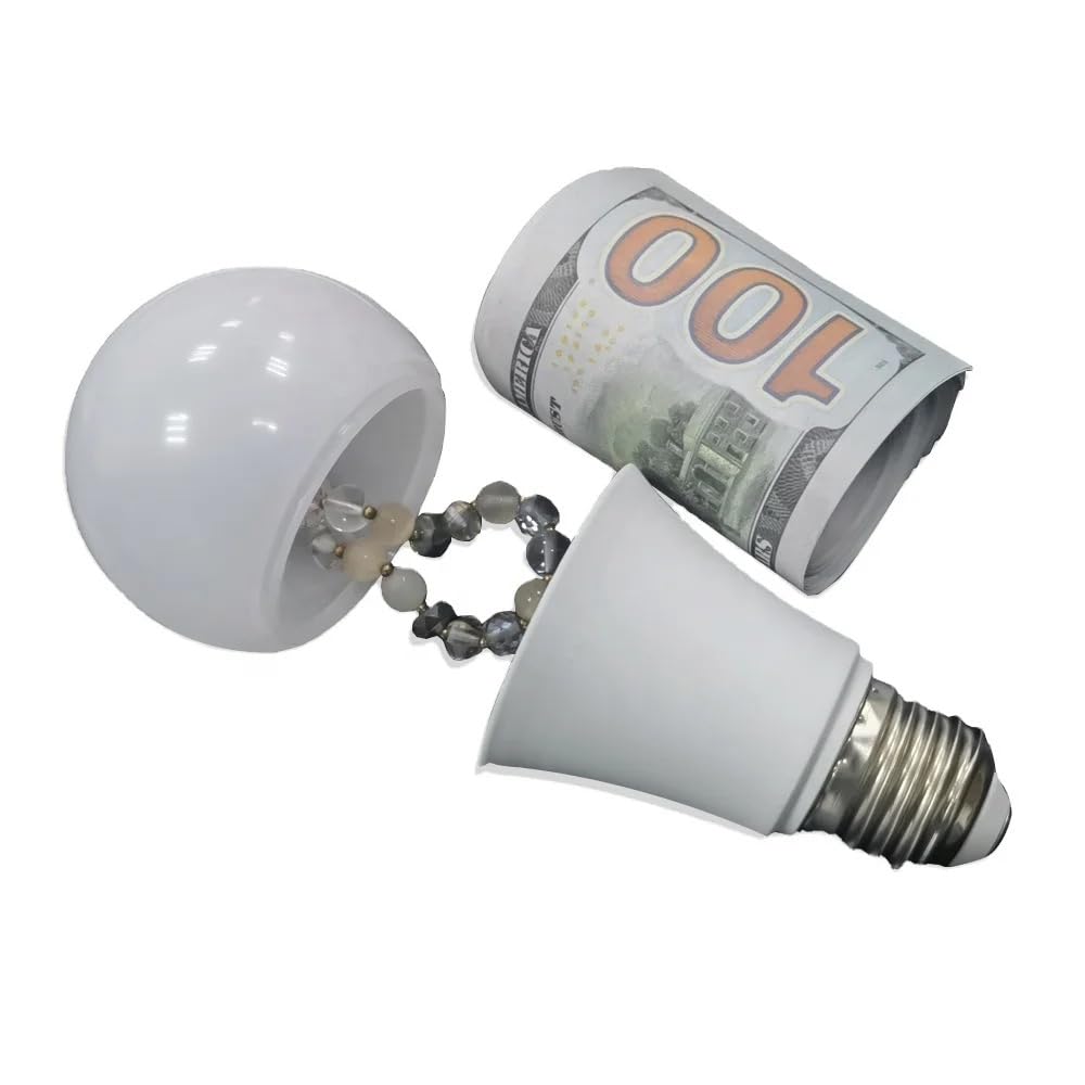 Secret Stash Light Bulb Hidden Compartment Diversion Safe - Discreet Storage Device Personal Security for your kitchen, bedroom, living room, home - Conceal Valuables, Cash, Jewelry, and More