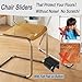 Rectangle U Shaped Chair Leg Tips Cap with Felt Pads,Furniture Feet Protectors Slide Smoothly Glides,Protect Hardwood Floor No Scratches No Noise,Fit 25mm(1 inch) Diameter Tubular Legs (Black 8PCS)