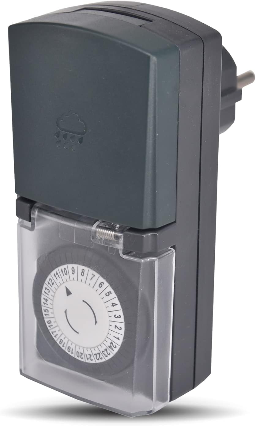 PS-TECH 24-Hour Mechanical Outdoor Timer angled view