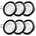 Produktbild SSC-LUXon 6er Set RF-2 LED Einbaustrahler flach & rund in Alu schwarz - mit wechselbarem LED 4W 230V warmweiß - Spot Einbauleuchte 30mm