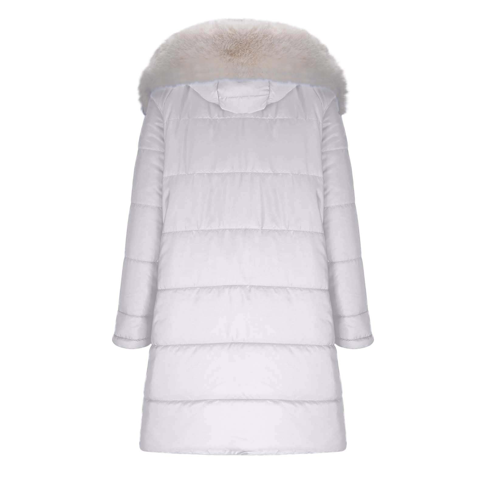 Abrigo reversible con capucha, manga larga, ribete sintético, doble cara, cremallera, chaqueta ajustada para clima frío.