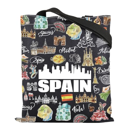 ENSIANTH Spain Travel Tote Bag - Espana Trip Gift Bag Handle - Europe Country Vacation Gift - Spain Lover