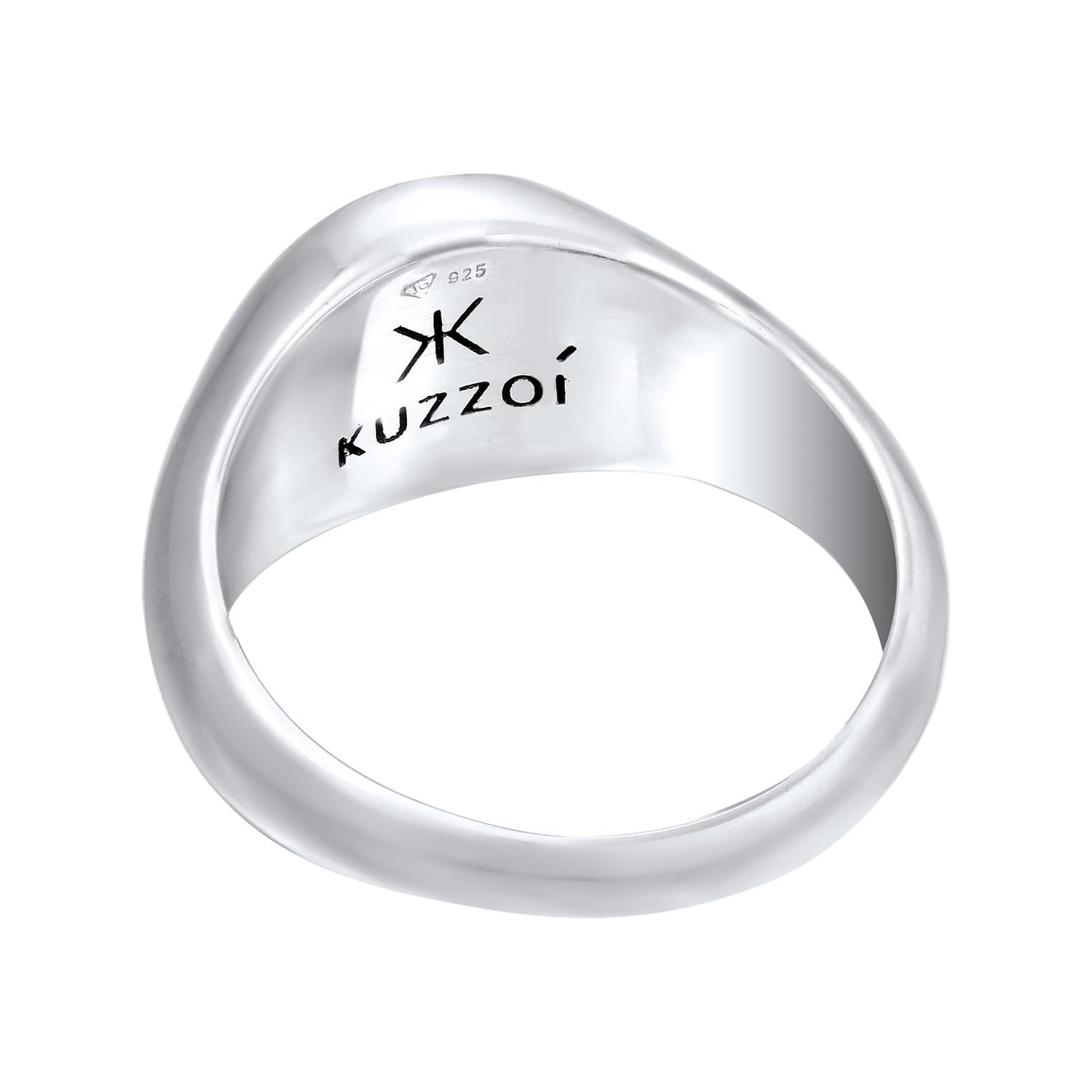Kuzzoi Siegelring Herrenring 11 mm Smile aus massiven 925 Silber Emoji Ring
