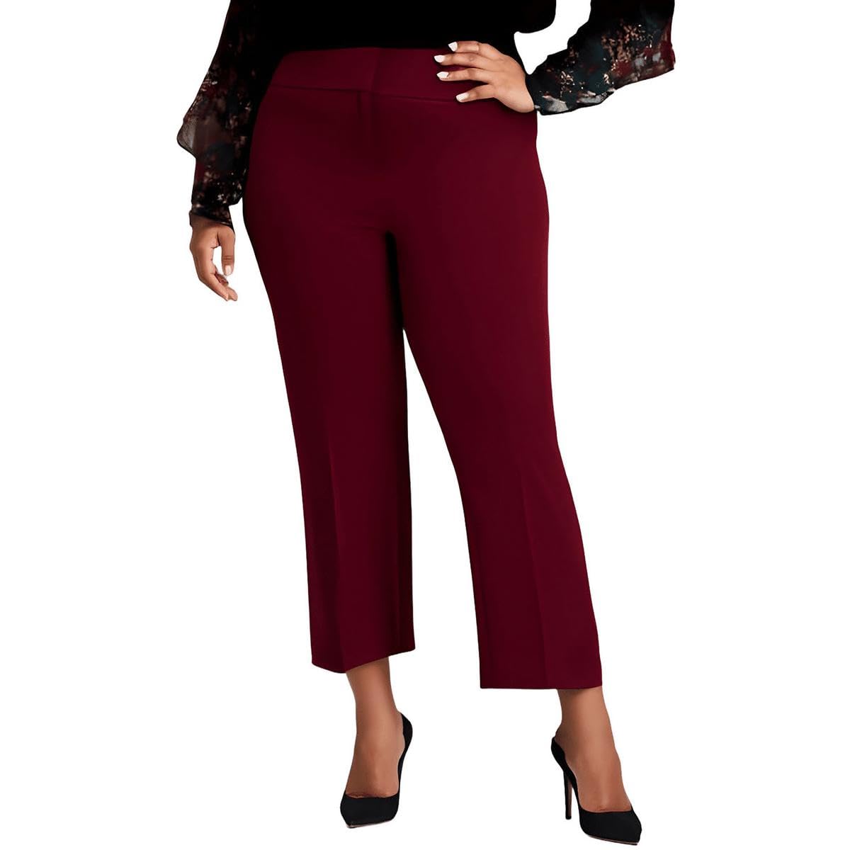 Kasper Womens Pull on Faux Fly Trouser