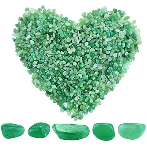 Twdrer 2lb/950g Small Natural Green Aventurine Tumbled Chips Crushed Stone Irregular Shaped Quartz Rock Healing Reiki Crystal Gemstone for Jewelry Making Garden Aquarium Vase Plant Decoration(Green) Cover