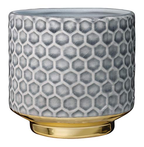 Bloomingville Blumentopf Home - Dekorative Blumentöpfe Farbe für den Innenbereich, Retro-Stil, kreativ, S (10 cm Ø), Grau, Keramik