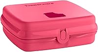 Vista 1 de Tupperware Sandwich Keeper Caja cuadrada con bisagras y cierre rosa