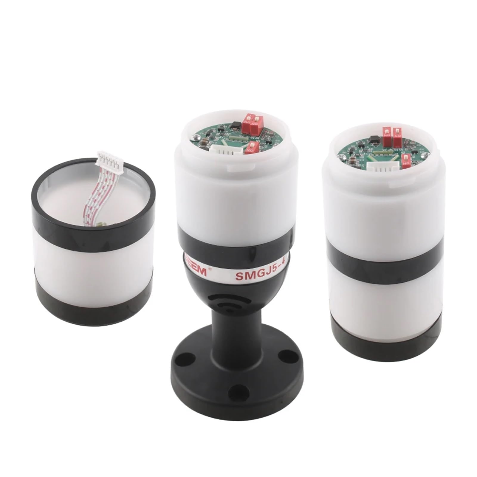 SMGJ5 Wielowarstwowa obrotowa przemysłowa lampa sygnalizacyjna LED wieża ostrzegawcza urządzenie alarmowe DC24V12V AC110V220V lampa ostrzegawcza (1 warstwa - bez brzęczyka - W, AC110V)