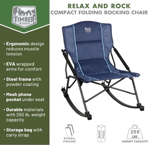 Timber Ridge TR-18-BC-8011-BL Catapla Folding Rocking Chair thumb #2