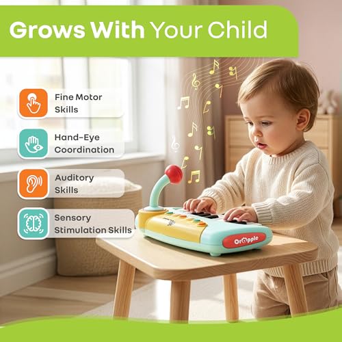 Image of R for Rabbit Orapple Funtunes Kids Piano Toy with Lights & Music | Musical Keyboard with Record & Play, Adjustable Volume, Auto Shut-Off | Educational Toy for Toddlers & Children 12+ M (Blue Multi)