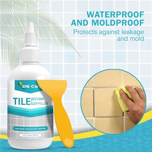 Image of DS CARE Tile Gap Filler - Gap Sealant, Grout, White Cement Paste Tube, Gap Filler for Walls and Joints, Waterproof Sealant, Tile Gap Filler Tube for Kitchen & Bathroom (280 ML)