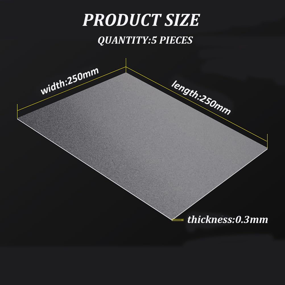 Matowe przezroczyste arkusze PP o grubości 0,3 mm do samodzielnego wykonywania modeli rzemieślniczych 5 sztuk w wielu rozmiarach(250MM*250MM)