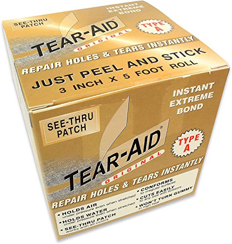 Tear-Aid Fabric Repair Kit, Type A Clear Patch for Canvas,...