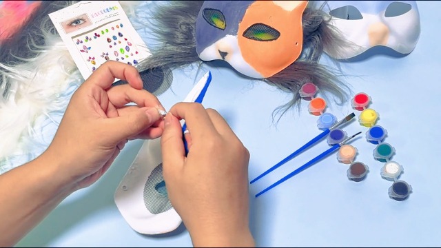 Kit 6 Masques Chat DIY Avec Fourrure, Maille Et Peinture - Loisirs Créatifs Déguisement Carnaval Halloween