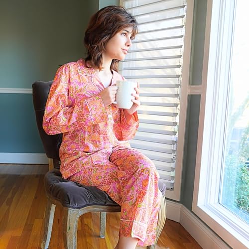 Huar Cotton Pajamas for Women Set - Luxurious Cotton Womens Pajama Sets - Comfortable PJ Set, Breathable & Light Pjs4