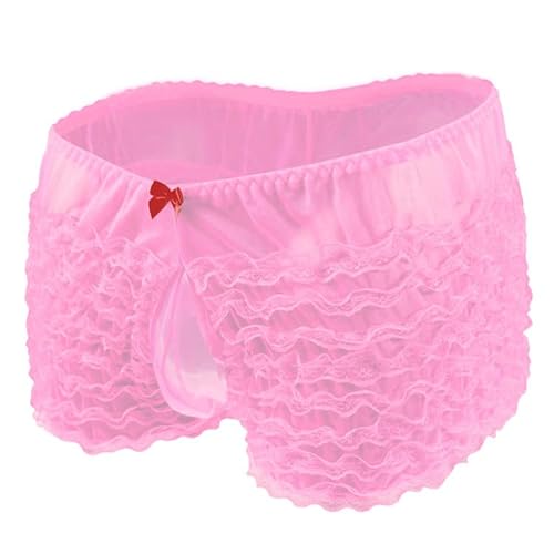 Bommi Fairy Hommes décalés boxers Funny Boys Novelty Short élastique Trunks taille extensible sous-vêtements maille dentelle bulle sac respirant et confortable, Rose, taille unique Cover