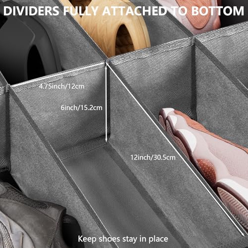 Image of homyfort Under Bed Shoe Storage Organizer Fits 16 Pairs Shoes and 4 Pairs Boots, Underbed Shoe Storage Boxes Bins, Organizador De Zapatos, Extra Large Zapateras Organizer for closet, Black, Set of 2