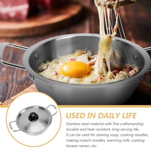 Casserole à nouilles induction pot à ramen acier inoxydable avec couvercle - 6