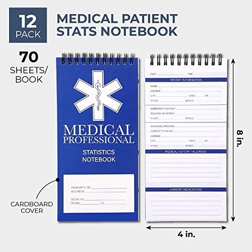 Medical Professional Spiral Notepads (4 x 8 Inches, 12-Pack)