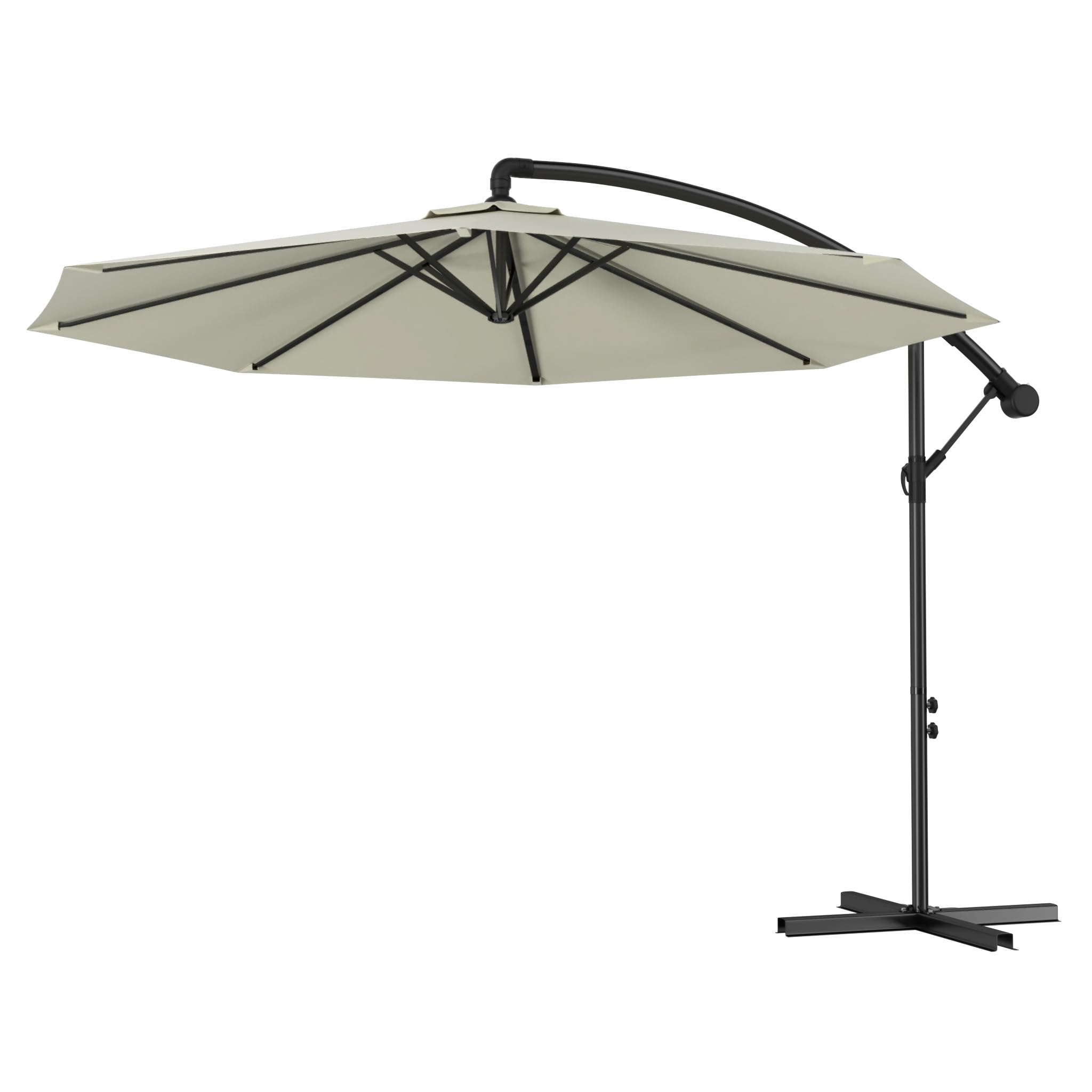 AufuN Alu Ampelschirm Ø 300cm/350cm Sonnenschirm mit Kurbelvorrichtung Höhenverstellbarer, UV-Schutz 40+