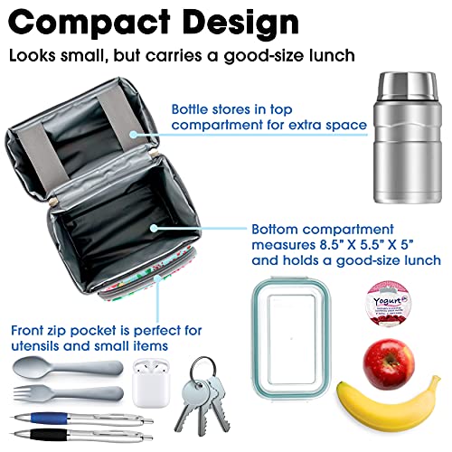 Image of J World Corey Kids Lunch Bag. Insulated Lunch-Box for Girls, Women, Flora