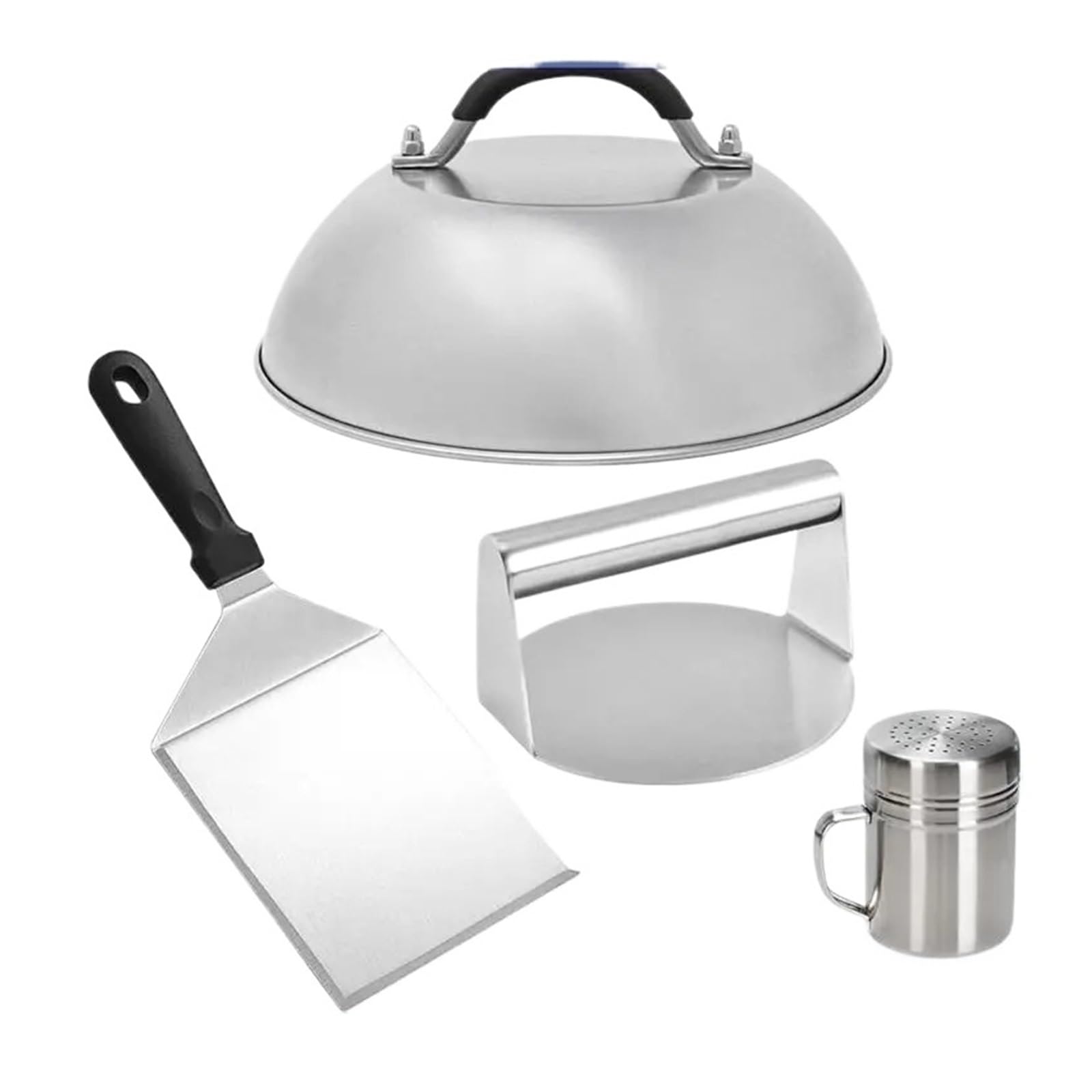 Broyeur de Hamburger Ensemble d'outils BBQ, Bouteille saveur spatule Couvercle Pot Presse