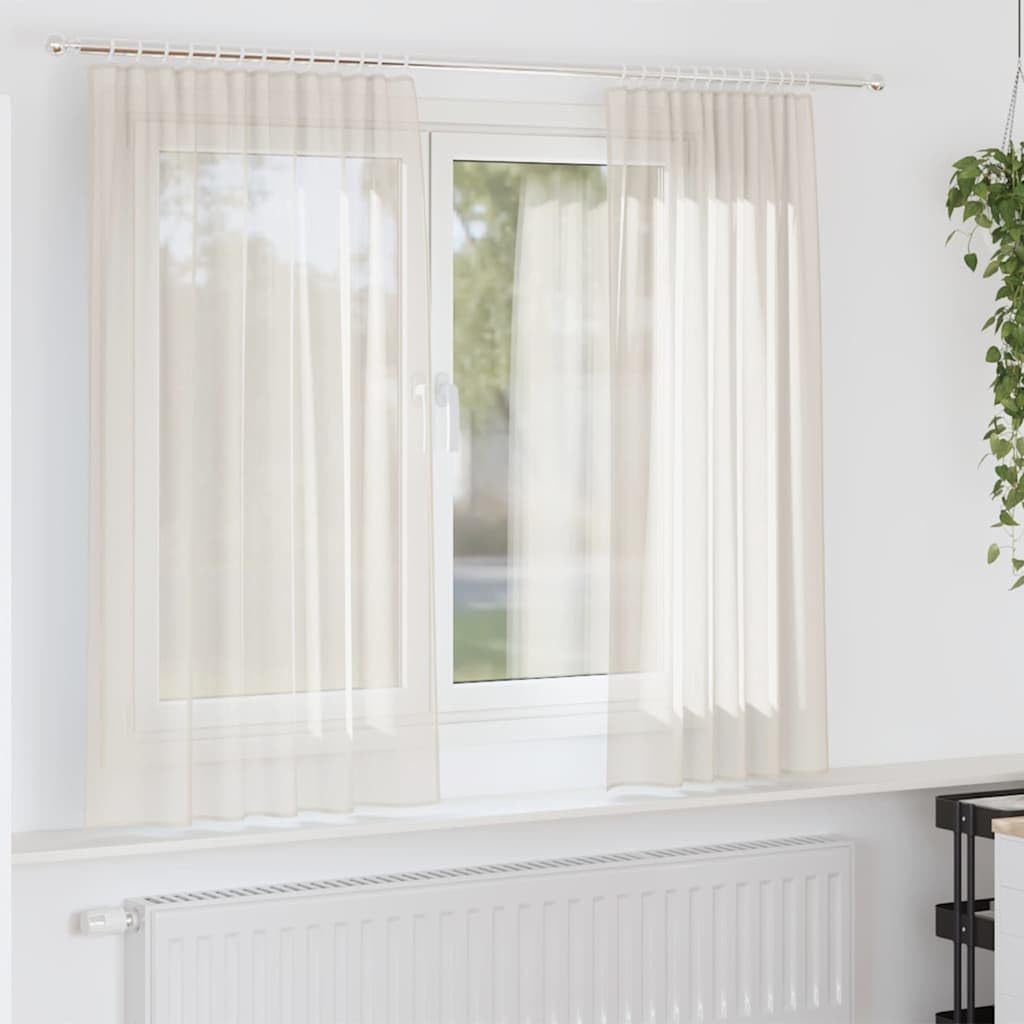 Voile à œillets crème 140 x 140 cm pour habiller les fenêtres de chambre