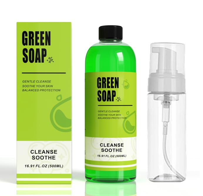 LEEYUKA Green Soap Tattoo 16.9oz with Foaming Pump Bottle 200ml