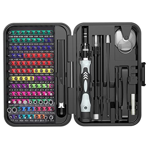 ORIA Precision Screwdriver Set, 132 in 1 Magnetic Repair Tools Kit with 120 Colorful Bits, [3-Layer Storage Design] Come with Built-in Magnetizer for Phone, Watch, Eyeglass, Switch, Toys, Laptop, DIY