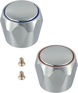 Manijas de grifo de metal cromado para repuesto de grifo de agua fría y caliente, botón de cabeza superior, accesorios de baño, cocina, fregadero