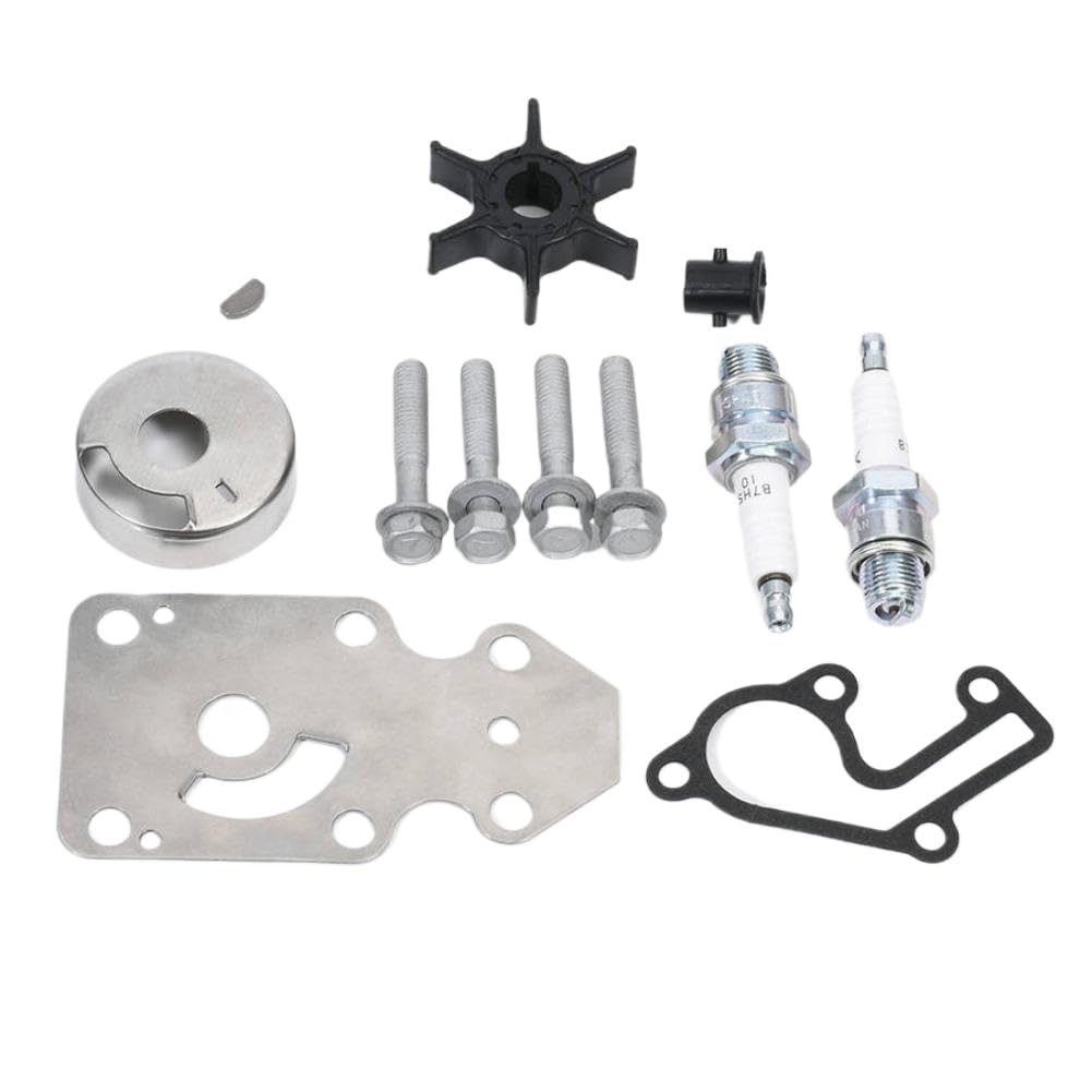 Kit di manutenzione girante pompa acqua con candela B7HS per motori fuoribordo compatibile con modelli 9.9, 15 e 20 a 2 e 4 tempi – Include i codici 63V-W0078 e 63V-W0078-08
