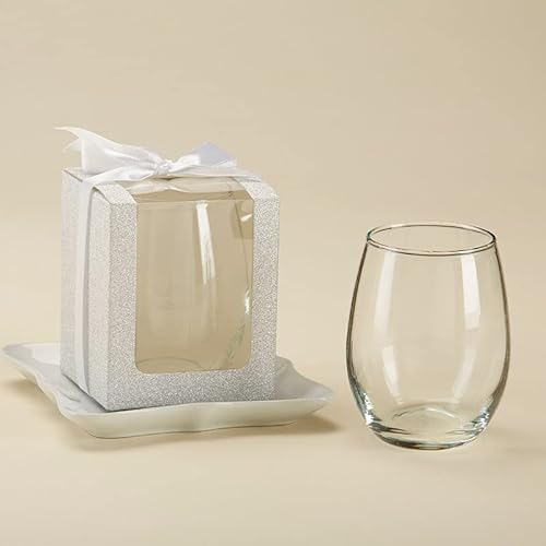 Kate Aspen 9 Oz. Personalized Stemless Wine Glass - 48Pcs/Gold - Custom Wedding Favors And Bridal Shower Party Favors With Customized Designs Text Lines #TOP6
