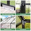 AMERLIFE 6x20 Ft Polycarbonate Greenhouse for Outdoors, Walk-in Design with Aluminum Frame, 2 Windows and Swing Door, Heavy-Duty Greenhouse Construction for Garden, Black #3