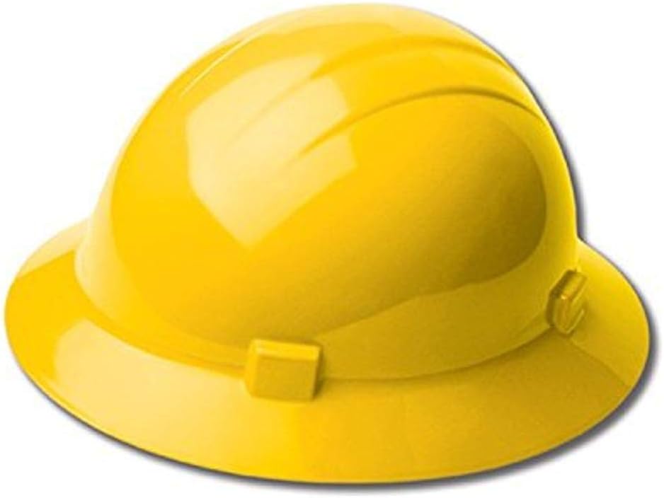 ERB 19342 Americana HEAT Full Brim Hard Hat with Slide Lock, Yellow