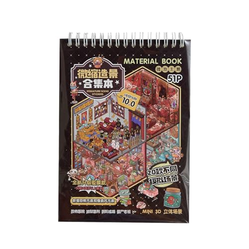 Libro Della Scena Di Adesivi 3D, Adesivi Per Casa Spaventosi In Miniatura 3D Per Adulti | Forniture Artigianali Di Decalcomanie Riutilizzabili Per Bambini Cabinetto Per La Casa Not