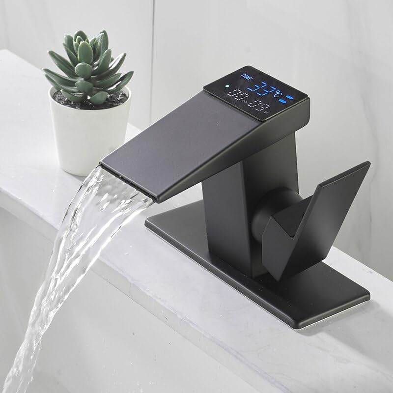 Grifo con pantalla digital y sensor de temperatura para fregadero