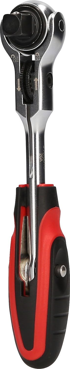 KS Tools 914.3815 Cricchetto a testa snodabile con impugnatura mini a T MODIFIX da 3/8", 72 denti, 0°+90°