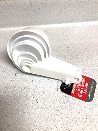 Coocking Concepts 8 Piece Measuring Cups & Spoons Set White Plastic