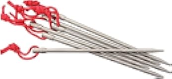 Vargo Titanium Nail Peg with Reflective Cord (6 Pack) | Camping Tent Stakes 0.6 Ounces (14 Grams) 6” L x 0.2” D (152 x 5mm) Ultralight Durable Tent pegs Model T-113