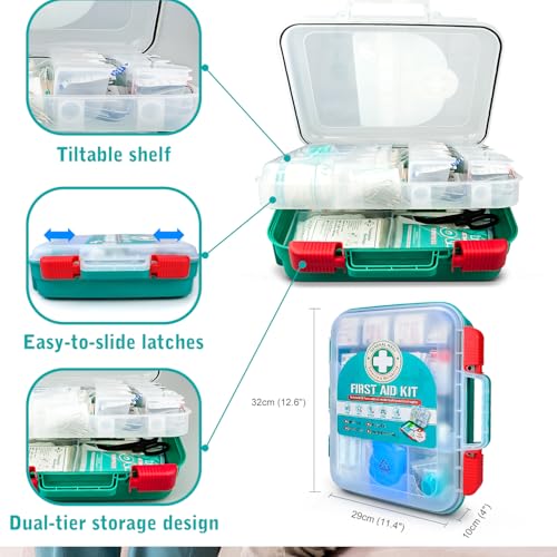 General Medi 420 Pieces Professional First Aid Kit - HardCase First Aid Box - Contains Premium Medical Supplies for Travel, Home, Office, Vehicle, Camping, Workplace & Outdoor - Image 5