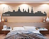 Wandtattoo Skyline Dresden Stadion in verschiedenen Größen und Farben (100 x 25 cm, dunkelgrau)