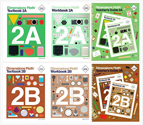 NEW Dimensions Math Grade 2 Set (6 Books) - Textbooks 2A & 2B ...