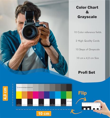 Sachverständigen-Zubehör® Graukarte für Weißabgleich als [Kunststoff Belichtungsmesser] 2er Set | Fotografie | Farbfächer | ColorChecker | Farbkarten Fotografie | Farbrad Bearbeitungsprogramm