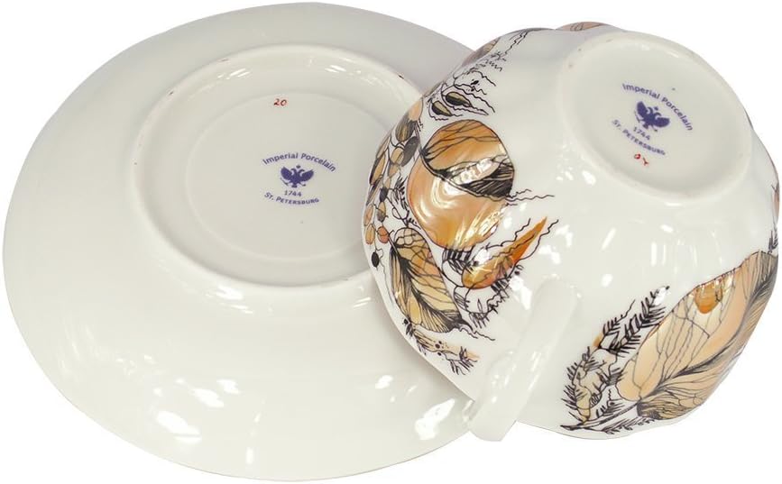 Lomonosov Porcelain Tea Set Cup and Saucer My Garden 2 pc