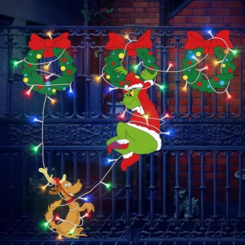 Outdoor Christmas Yard Decorations 4pcs Christmas Fence