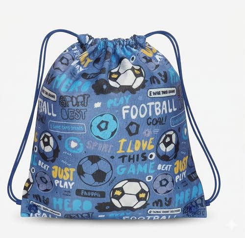 Image of Demoda 10 Pack Football Theme Return Gift Party Supplies Favors Drawstring Bags for Kid's Birthday as Loot and Goodies Bags for Boys Girls Gifts Candy Snacks Storage Bag