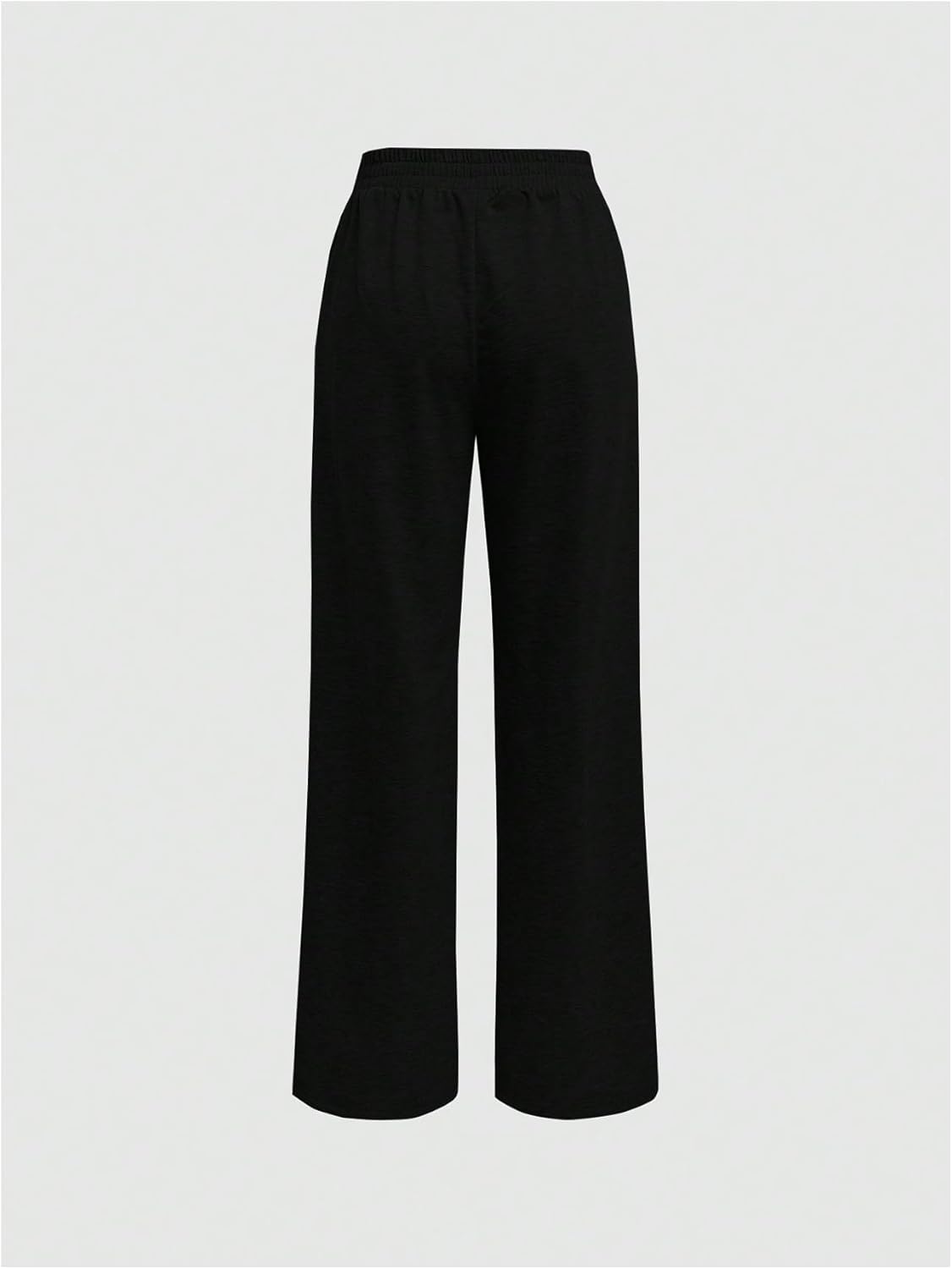 WDIRARA Women's Striped Elastic Waist Wide Leg Sweatpants Athletic Workout Baggy Pants - Image 2