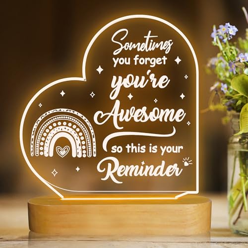 Image of Attivolife You' re Awesome Inspirational Gift for Women, LED Night Lamp Friendship Gifts for Women - Sisterhood, Thank You Gift Galentines Day Gifts for Friends